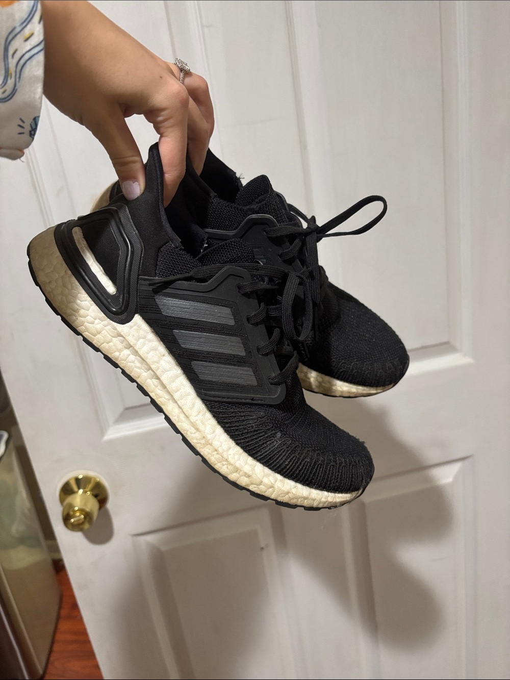 adidas Black ultraboost Running Shoes with white Midsole